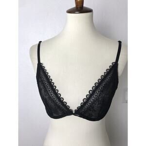 Victoria's Secret Lingerie Bra Plunge Push Up Lace Unlined Underwire